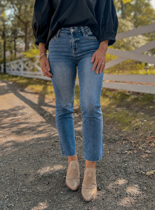 FINAL SALE - Vervet Carlene Mid Rise Straight Denim