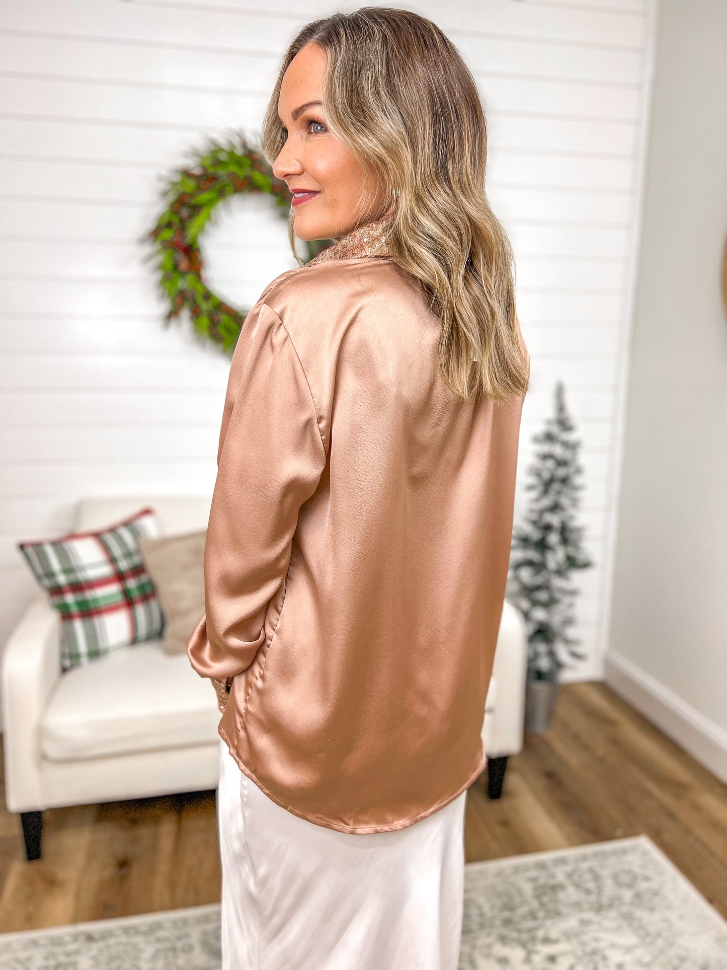 FINAL SALE - Satin Sparkle Top