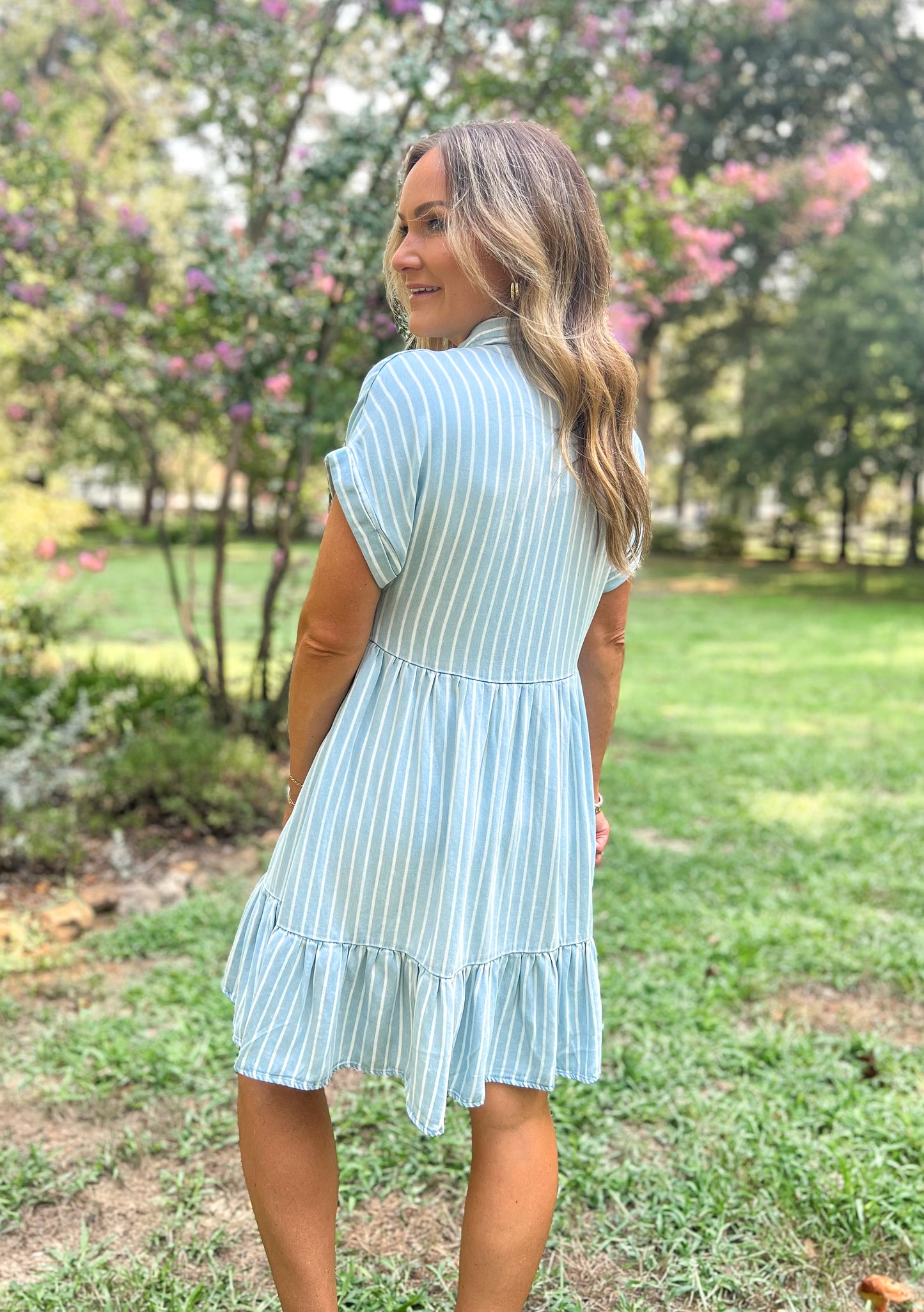 FINAL SALE - Chambray Stripes Dress