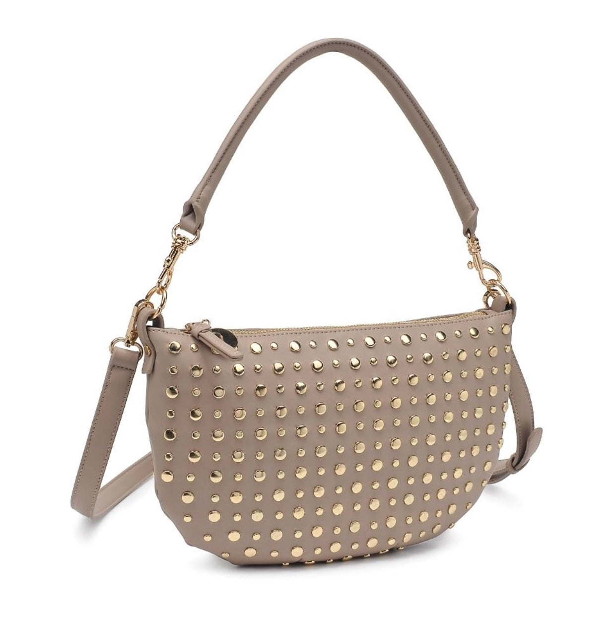 Jordan Studded Shoulder Bag- Natural