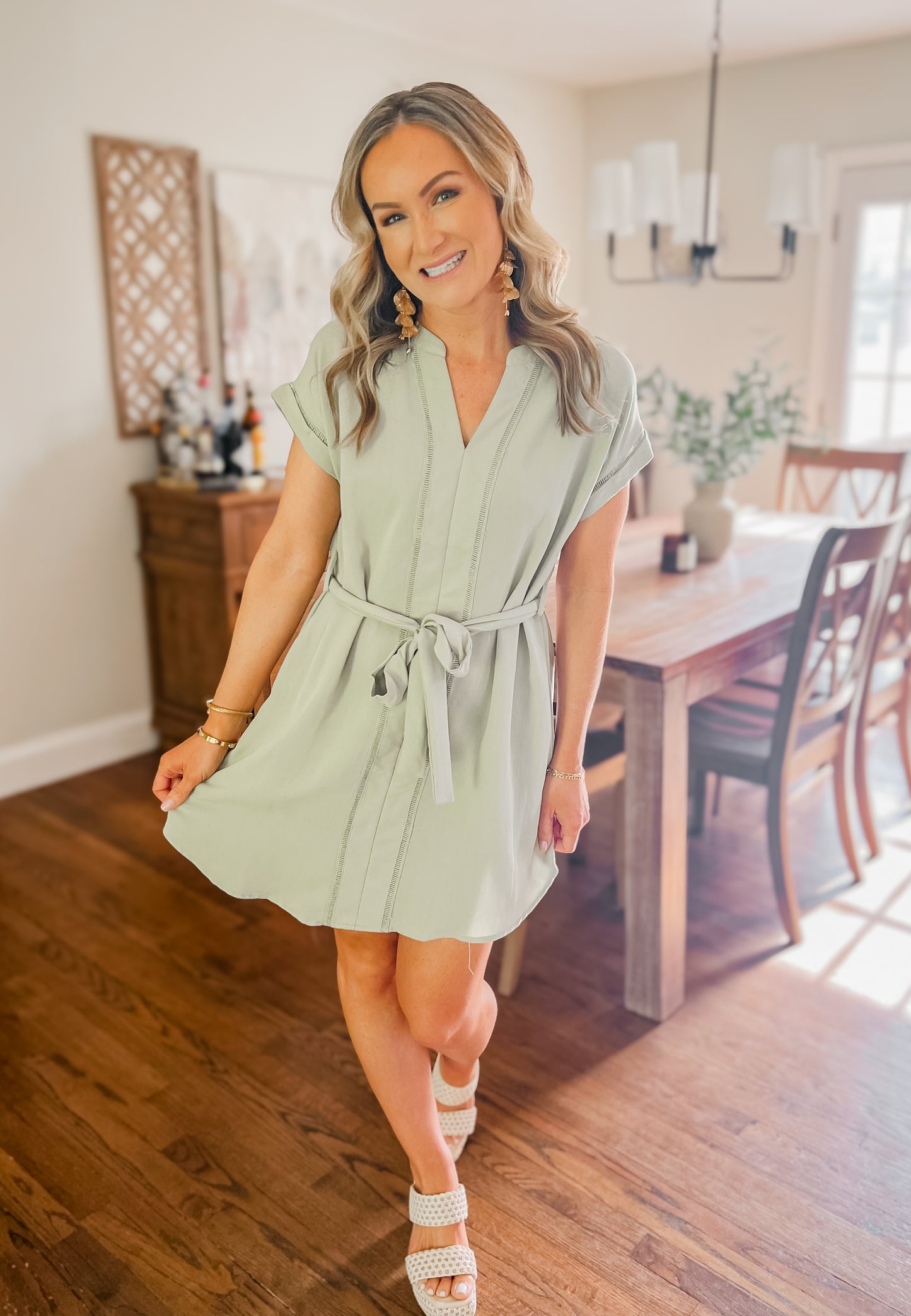 FINAL SALE- Sweetly Sage Mini Dress