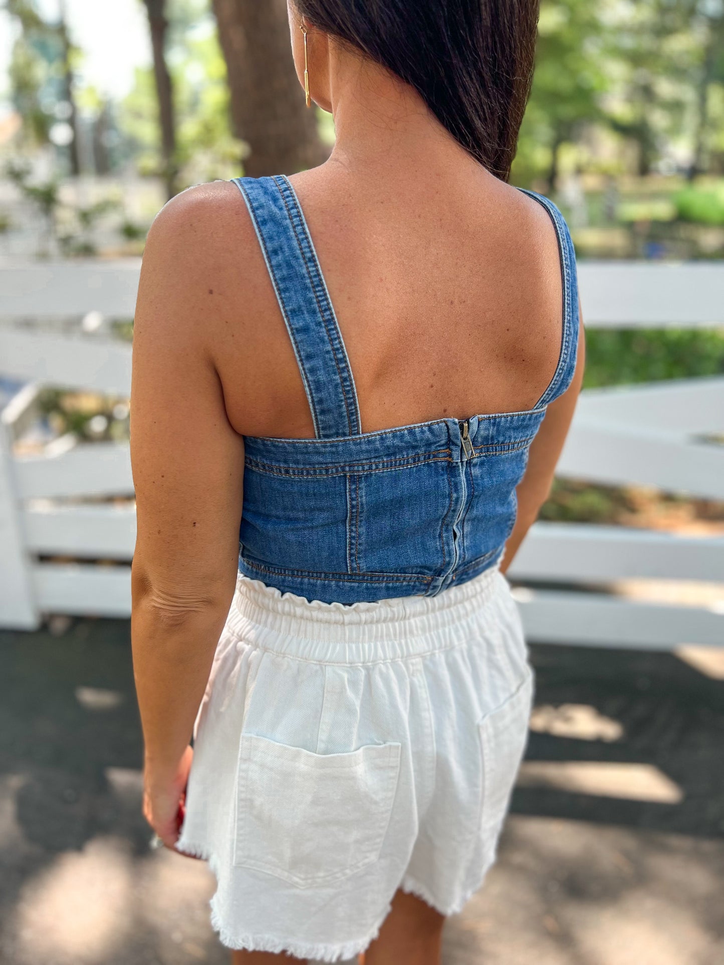 FINAL SALE - Denim Bustier Top