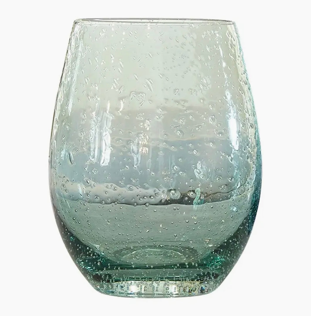 Seeded Wine Glass- Green