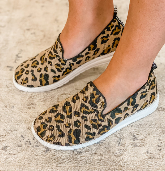 FINAL SALE- Swift Leopard Gypsy Jazz Slip On